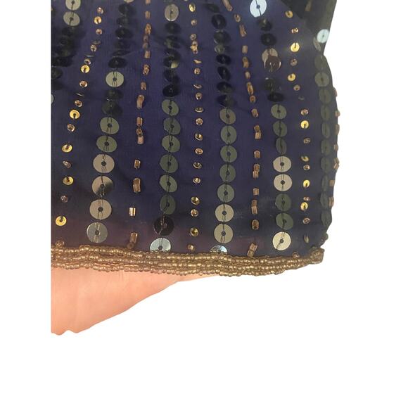 Clarte by Greylin- Navy with gold sequence dress size 2X - Picture 4 of 8